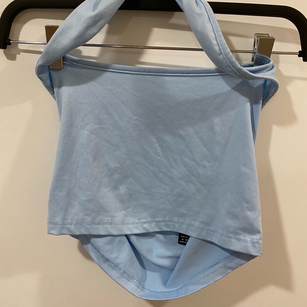 SHEIN Sky Blue Off-Shoulder Blouse